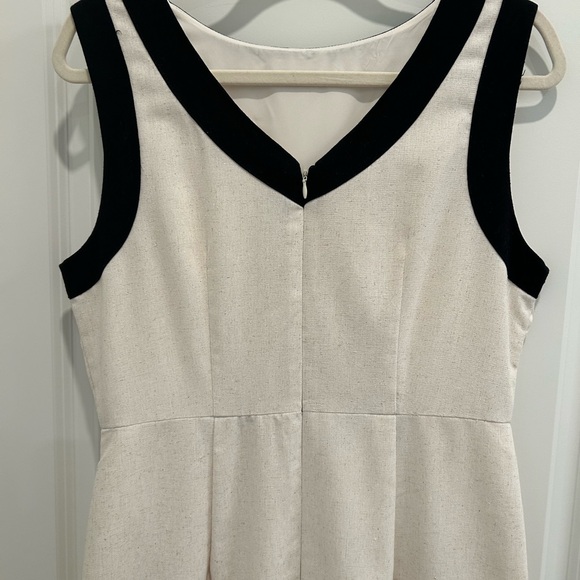 NWT Zoe and Claire Contrast Trim Linen & Cotton Blend Midi Dress - Picture 8 of 10